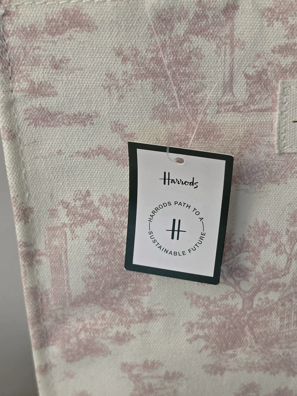 HARRODS Small Toile Shopper Bag NWT
